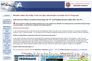 Webmusik und Webradio online anh�ren und mitschneiden