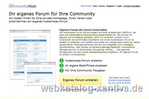 Kostenloses Forum bei communityHost.de