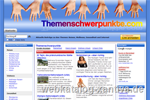 Magazin Themenschwerpunkte - Reisen - Wellness - Gesundheit - Internet